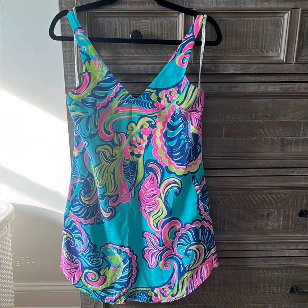 Lilly Pulitzer NEW Bailey shift dress sea blue private island print size xs